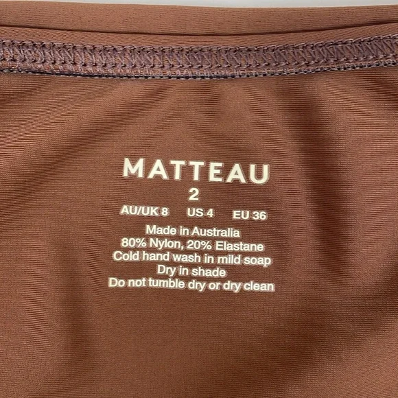 MATTEAU Brown High Waist Bikini Triangle Top. Size 2/3 4/6. - Picture 12 of 15